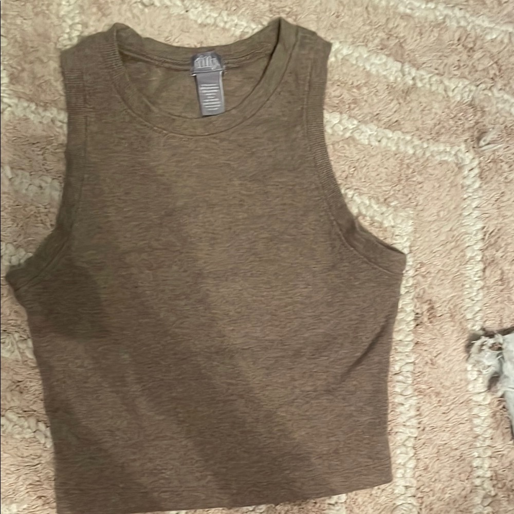 Tilly's Brown Fitted Crop Tank Top